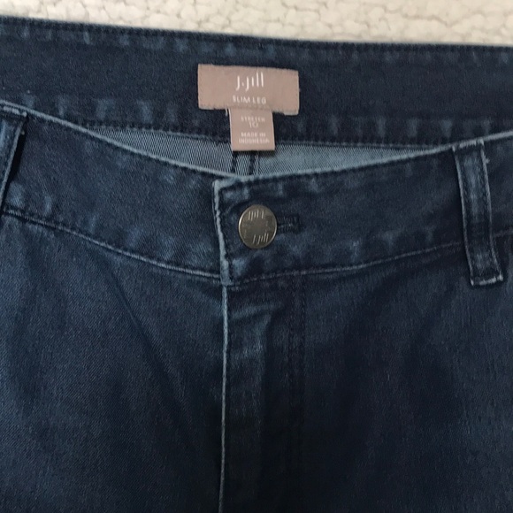 J jill Slim leg dark Wash denim jeans sz 10 - Picture 2 of 2